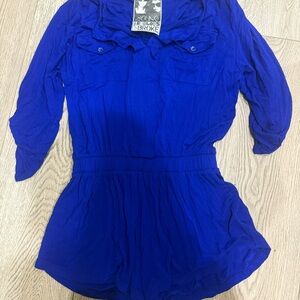 Blue 3/4 Sleeve Romper/YFB